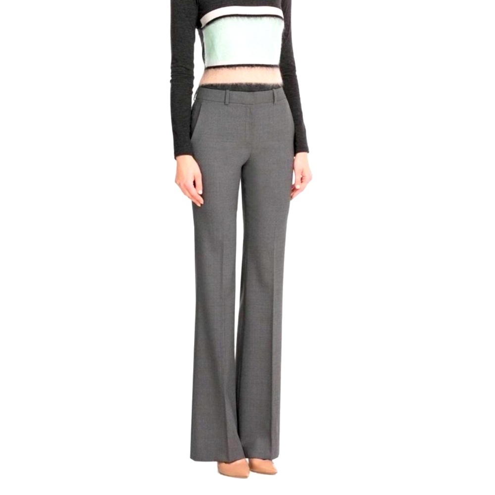 BCBGMaxAzria Gray Flare Leg Pants Low Rise Trouser, sz 0